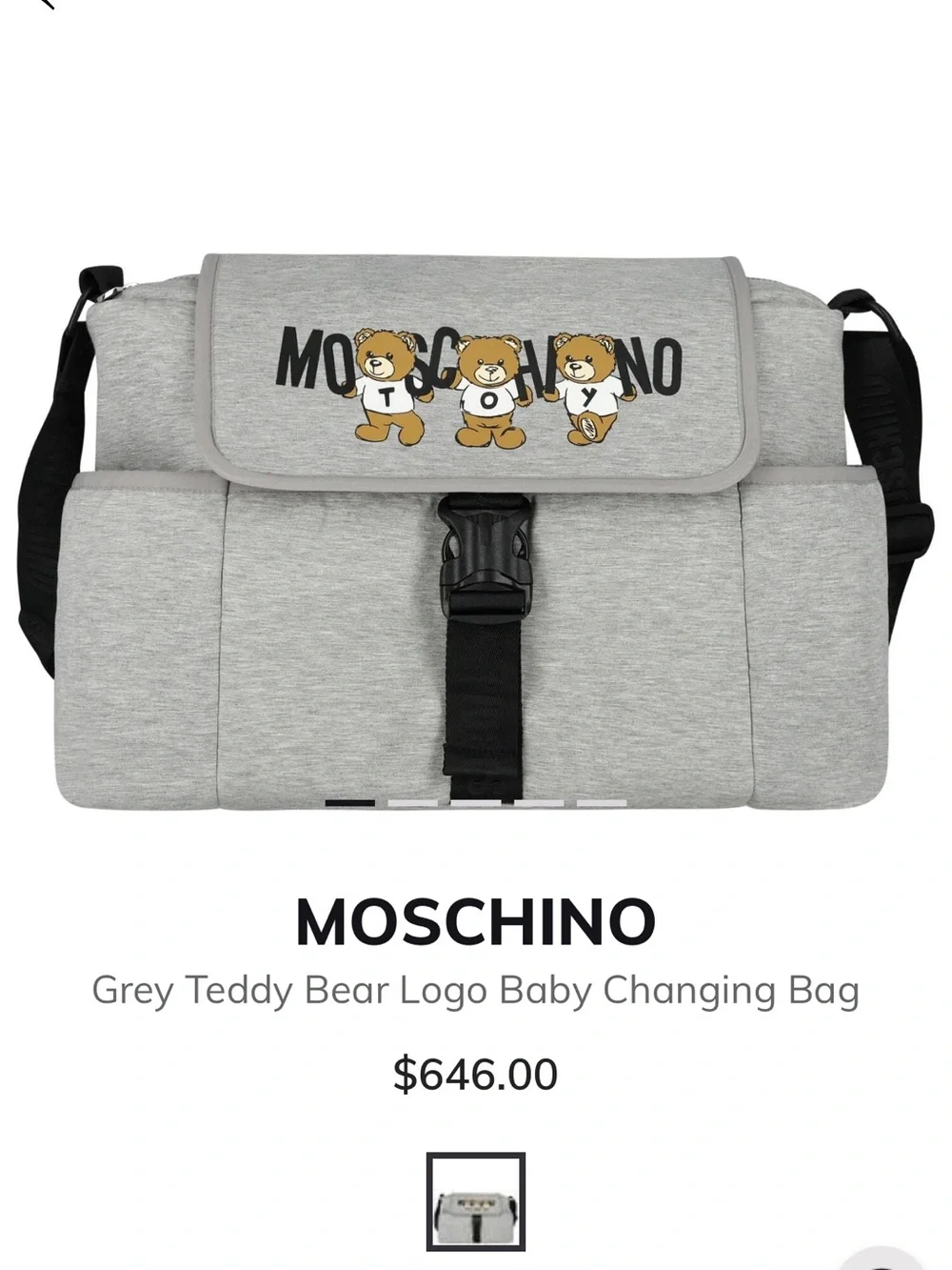 Moschino Gray Sweatpants with Bear Graphic